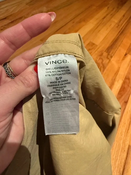 Vince Beige Trench Coat with Waist Tie - Picture 7 of 7